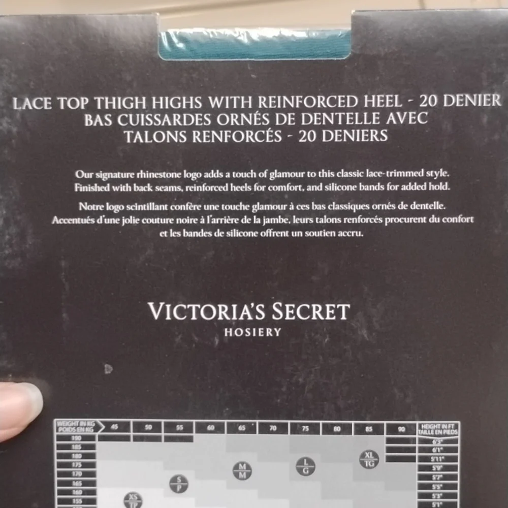 Victoria's Secret Green Lace Top Stockings